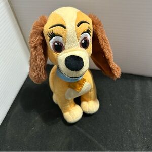 Disney Plush Puppy - Yellow, Brown & Cream with Blue Collar